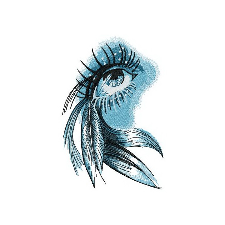 Eye of Indian girl embroidery design - Embroidery Design
