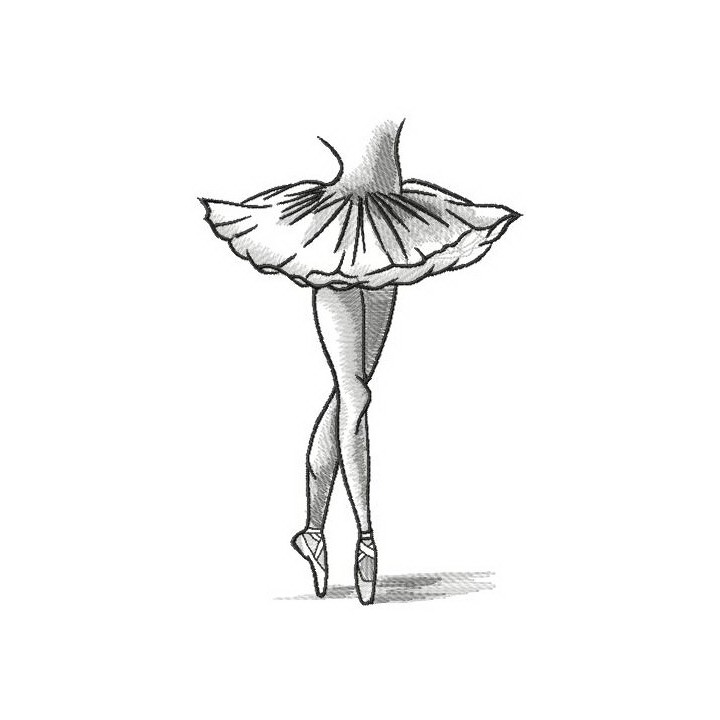 Ballerina dances in pointe shoes embroidery design - Embroidery Design