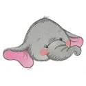 Funny elephant baby embroidery design showcasing a whimsical elephant motif for adorable baby projects.