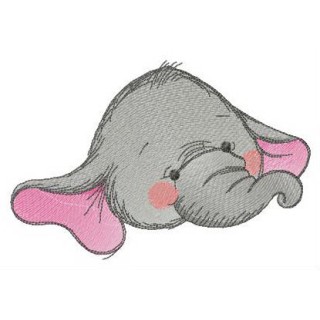 Funny elephant baby embroidery design - Embroidery Design