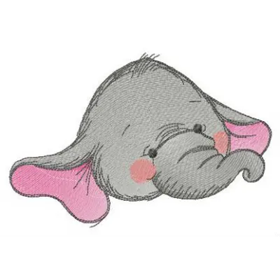 Funny elephant baby embroidery design showcasing a whimsical elephant motif for adorable baby projects.