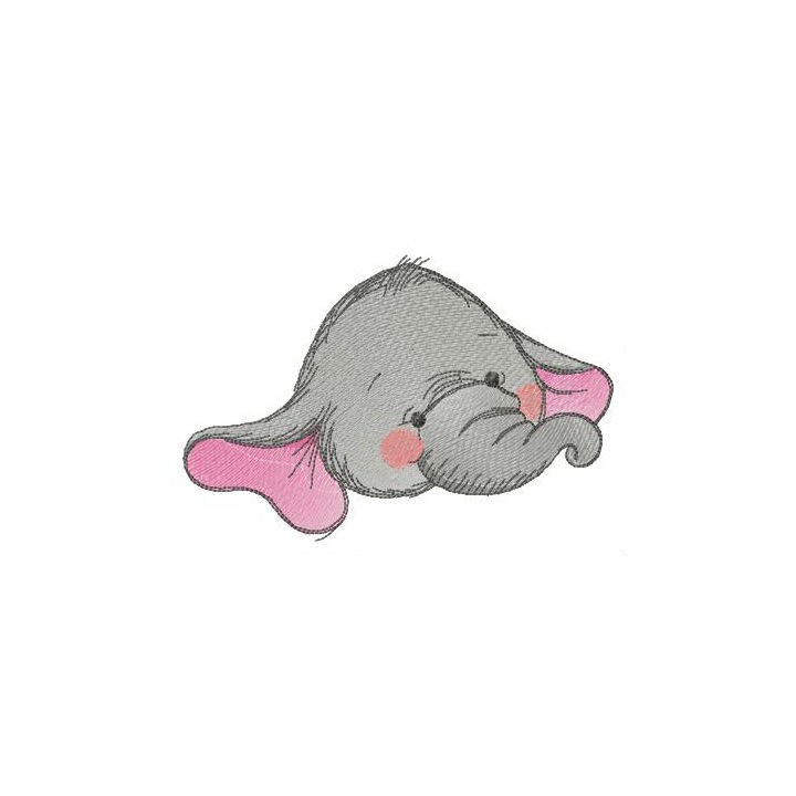 Funny elephant baby embroidery design - Embroidery Design