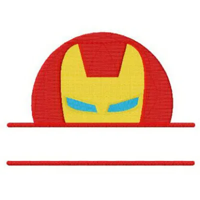 Iron Man monogram embroidery design preview, showcasing a bold and creative stitch pattern for personalization.