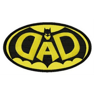 DAD Batman oval badge embroidery design - Embroidery Design