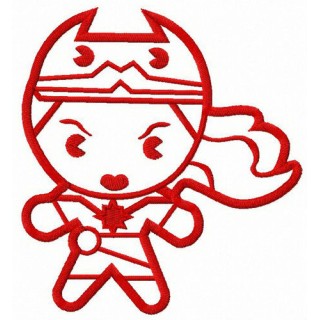 Small chibi Wonder Woman embroidery design - Embroidery Design
