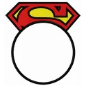 Superman round monogram embroidery design featuring the iconic logo, ideal for personalizing t-shirts and bags.