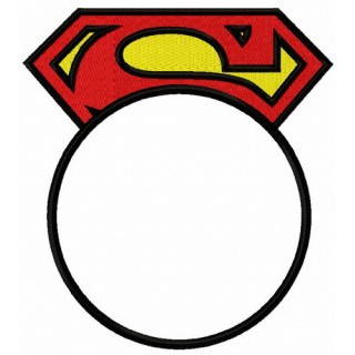Superman round monogram embroidery design - Embroidery Design