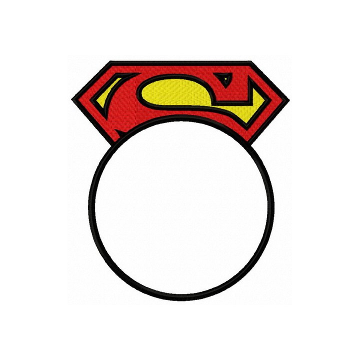 Superman round monogram embroidery design - Embroidery Design