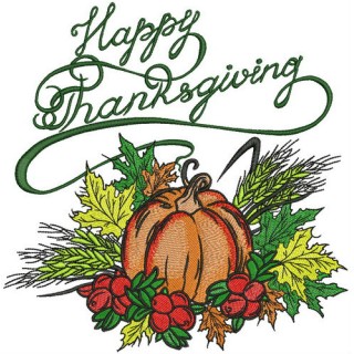 Happy thanksgiving harvest embroidery design - Embroidery Design