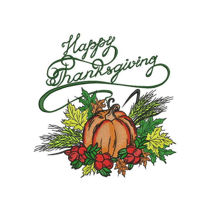 Happy thanksgiving harvest embroidery design - Embroidery Design