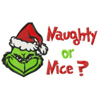 Grinch Naughty or Nice? embroidery design - Embroidery Design