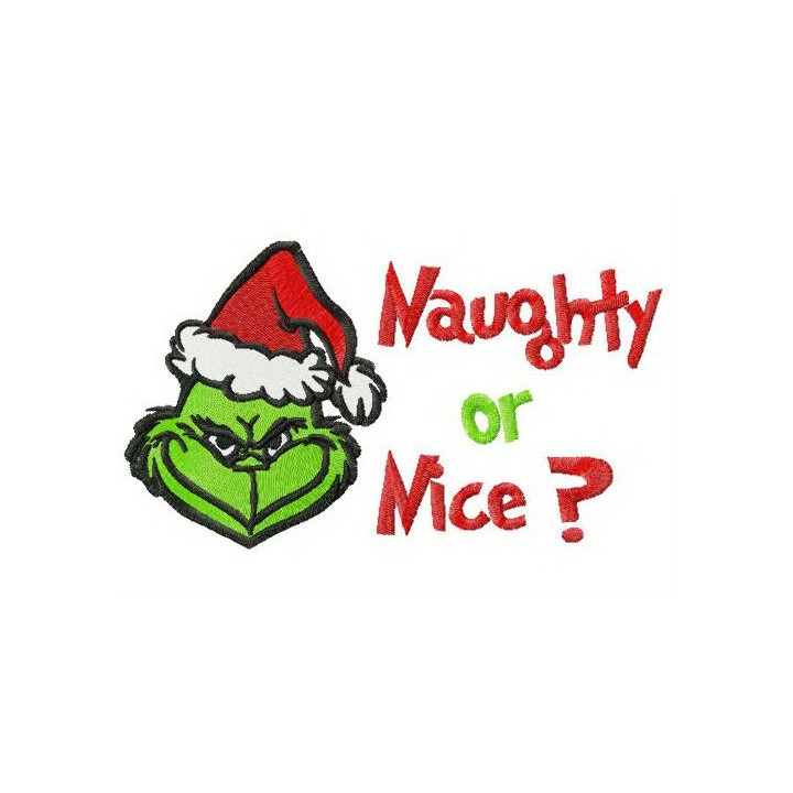 Grinch Naughty or Nice? embroidery design - Embroidery Design