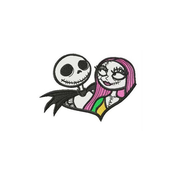 Sally in love with Jack embroidery design - Embroidery Design