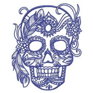 Skull of aristocrat embroidery design - Embroidery Design