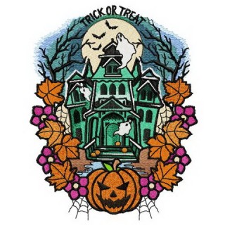 Trick or treat manor embroidery design - Embroidery Design