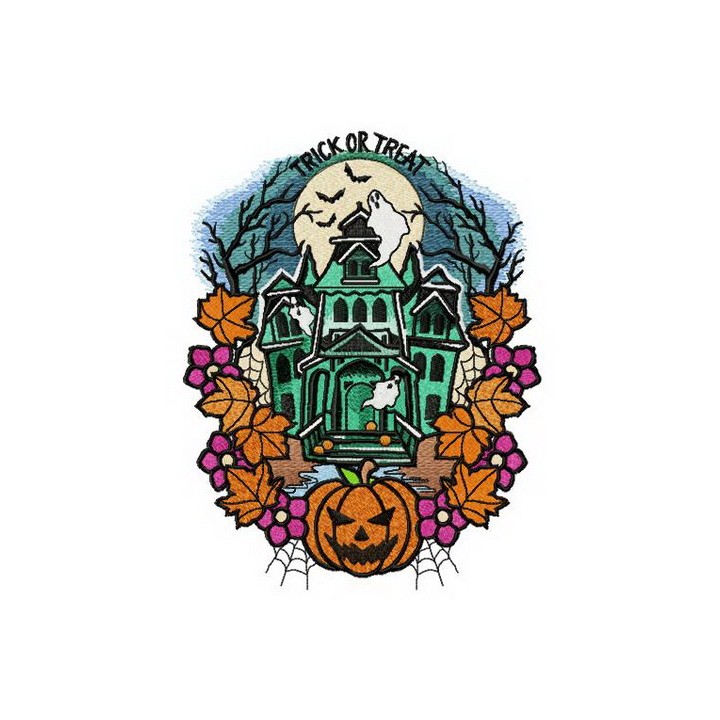 Trick or treat manor embroidery design - Embroidery Design
