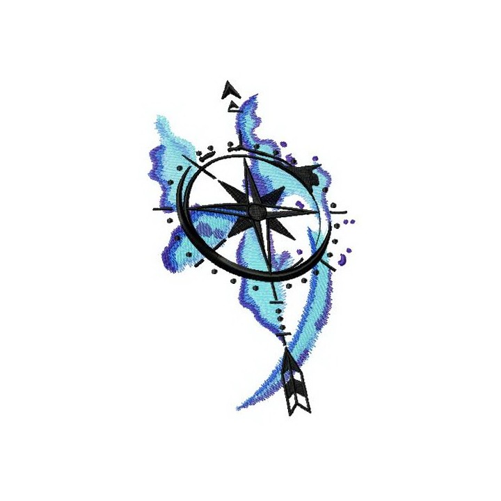 Compass spirit embroidery design - Embroidery Design