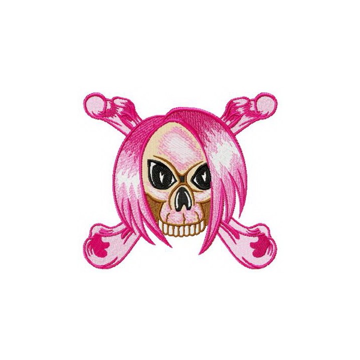 Emo's skull with crossed bones embroidery design - Embroidery Design