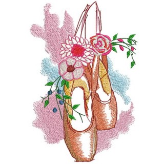 Spring composition with pointes embroidery design - Embroidery Design