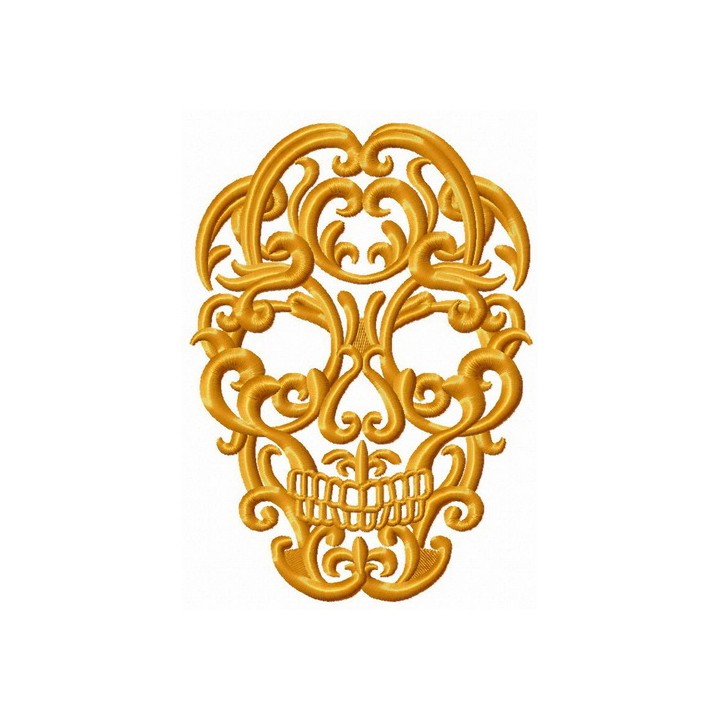 Ornate skull embroidery design - Embroidery Design