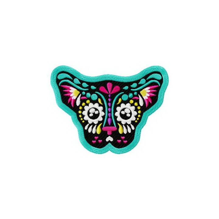 Decorated small dog muzzle embroidery design - Embroidery Design