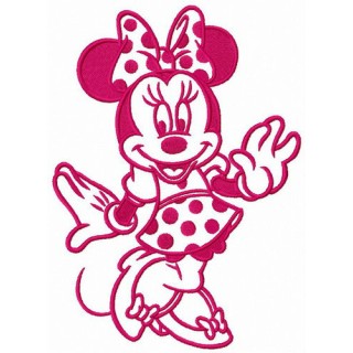 Minnie in polka-dot dress embroidery design - Embroidery Design