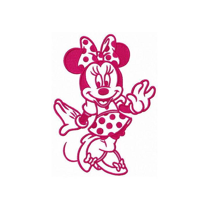 Minnie in polka-dot dress embroidery design - Embroidery Design