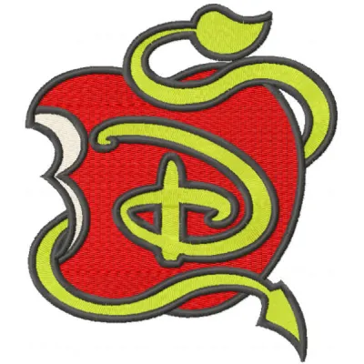 Disney Descendants Logo embroidery design preview showcasing a vibrant stitching pattern for creative projects.
