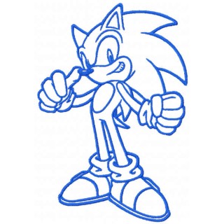 Sonic one color embroidery design - Embroidery Design