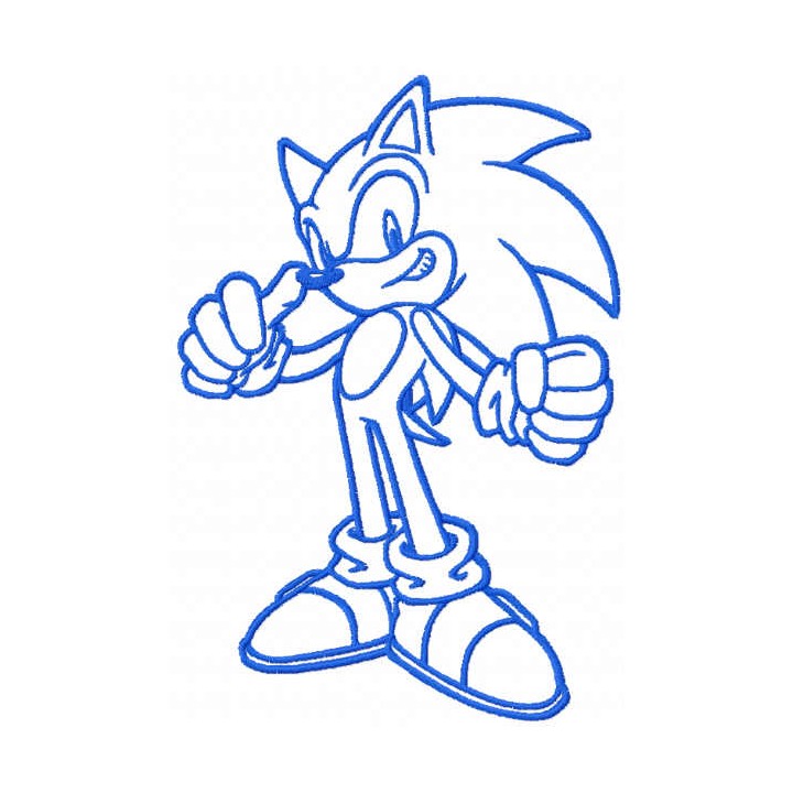 Sonic one color embroidery design - Embroidery Design