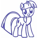 Twilight Sparkle one colored embroidery design from My Little Pony, showcasing a whimsical stitched motif for crafting.