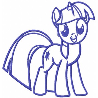 Twilight Sparkle one colored embroidery design - Embroidery Design