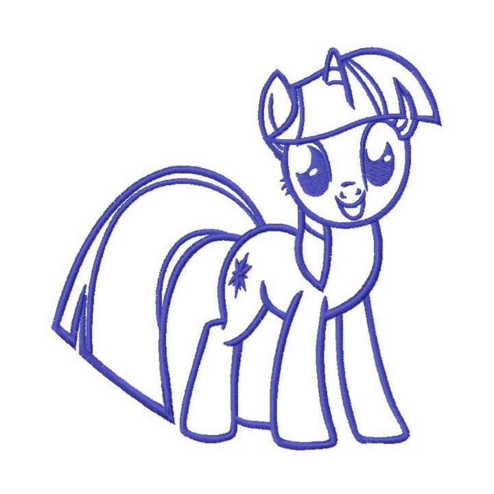 Twilight Sparkle one colored embroidery design - Embroidery Design