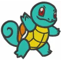 Squirtle embroidery design showcasing a cute Pokémon character, ideal for stitching on t-shirts and hoodies.