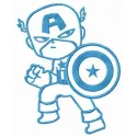 Captain's Defence embroidery design featuring a heroic motif inspired by Captain America, ideal for various fabric projects.