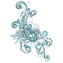 Scorpion spirit embroidery design showcasing intricate stitching patterns, perfect for bug-themed projects.