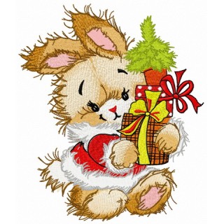 Bunny's New Year embroidery design - Embroidery Design