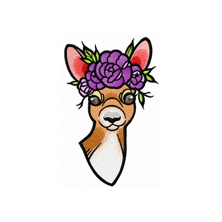 Deer's summer time embroidery design - Embroidery Design