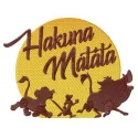 Hakuna Matata sunset embroidery design featuring vibrant colors, perfect for stitching on t-shirts or tote bags.