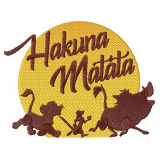Hakuna Matata sunset embroidery design - Embroidery Design