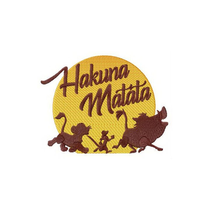Hakuna Matata sunset embroidery design - Embroidery Design