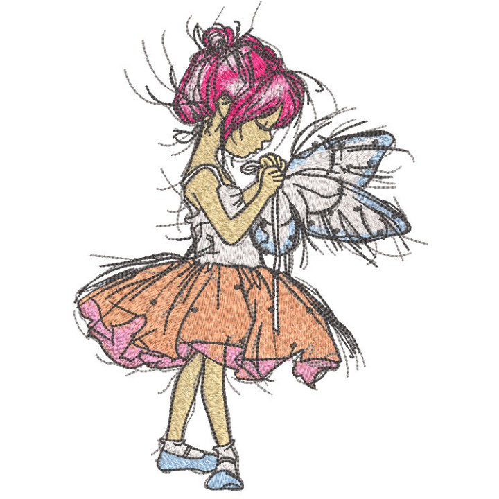 Fairy dancer embroidery design - Embroidery Design