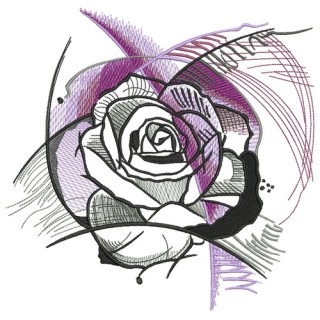 Geometric rose embroidery design - Embroidery Design