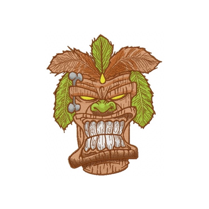 Angry totem embroidery design - Embroidery Design