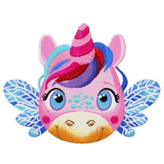 Young winged unicorn embroidery design - Embroidery Design