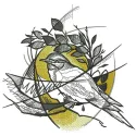 Pigeon's nest embroidery design featuring intricate details, perfect for stitching on home decor or clothing.