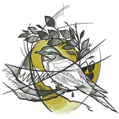 Pigeon's nest embroidery design featuring intricate details, perfect for stitching on home decor or clothing.