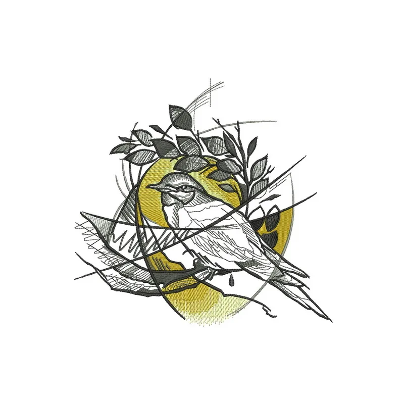 Pigeon's nest embroidery design featuring intricate details, perfect for stitching on home decor or clothing.