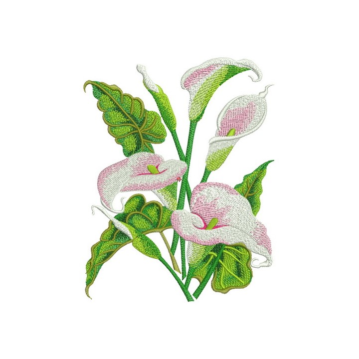Bouquet of calla lilies embroidery design - Embroidery Design