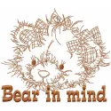 Preview of the Bear in Mind embroidery design featuring a playful bear motif, ideal for children's toys and apparel.